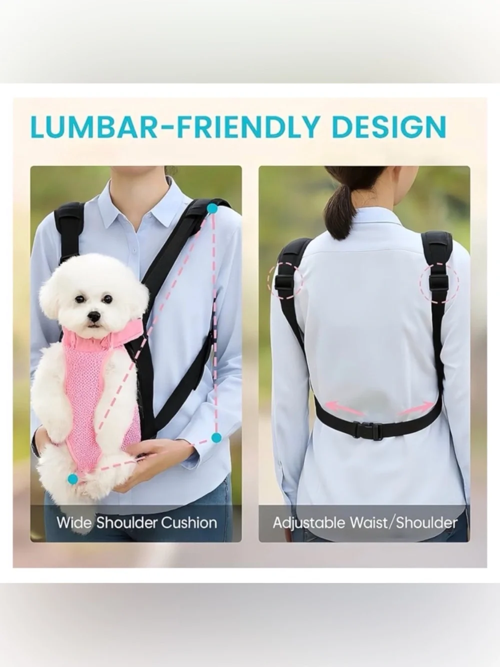 Pet Front Carrier Backpack for Dogs - Pink